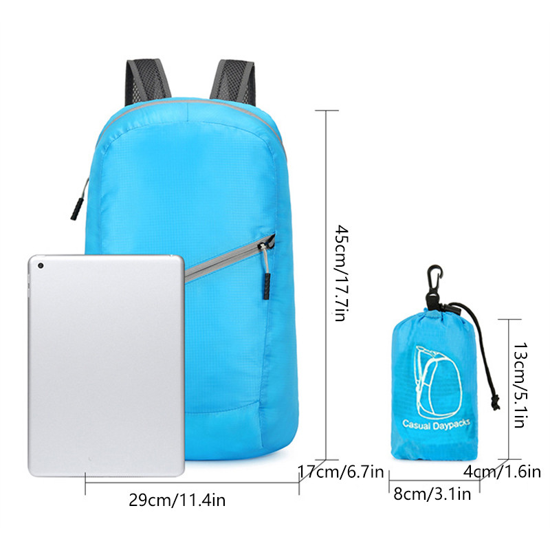 Vanjski lagani prijenosni ruksak od 20L, torba za planinarenje, vodootporan sklopivi ultralagani ruksak za žene, muškarce, sportski ruksak za putovanja