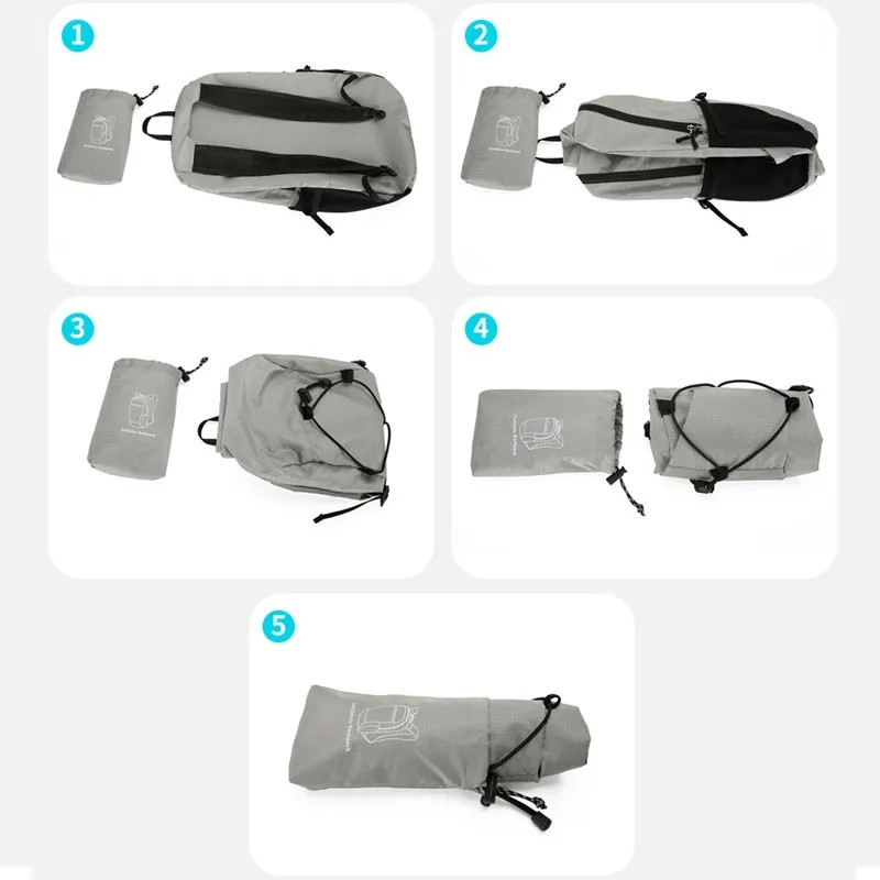 20 literes könnyű, csomagolható hátizsák, összecsukható ultrakönnyű kültéri, összecsukható hátizsák, utazótáska, sportnapizsák férfiaknak, nőknek