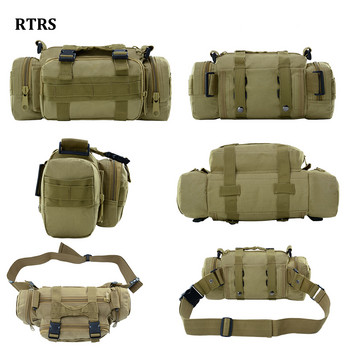 Външна многофункционална мъжка чанта през рамо Военна тактическа раница за през кръста Водоустойчива туризъм, къмпинг, лов, трекинг, слинг, дълга чанта