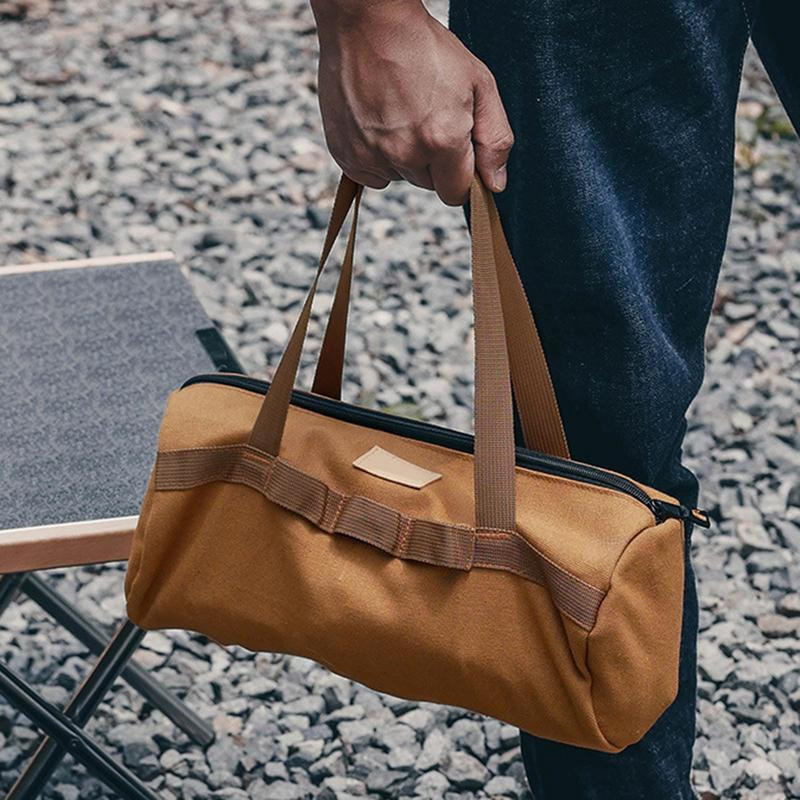 Matkatelgi panused kott Käsitöölise tööriistakott Telgipulk kott riputamiseks Rõnga disain paksendatud lõuend rebenemiskindel suur mahutavus