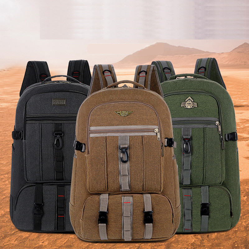 Rucsac militar din pânză pentru bărbați, cu fermoar, rucsacuri, laptop, umăr, caiet, genți de școală, genți de școală de epocă