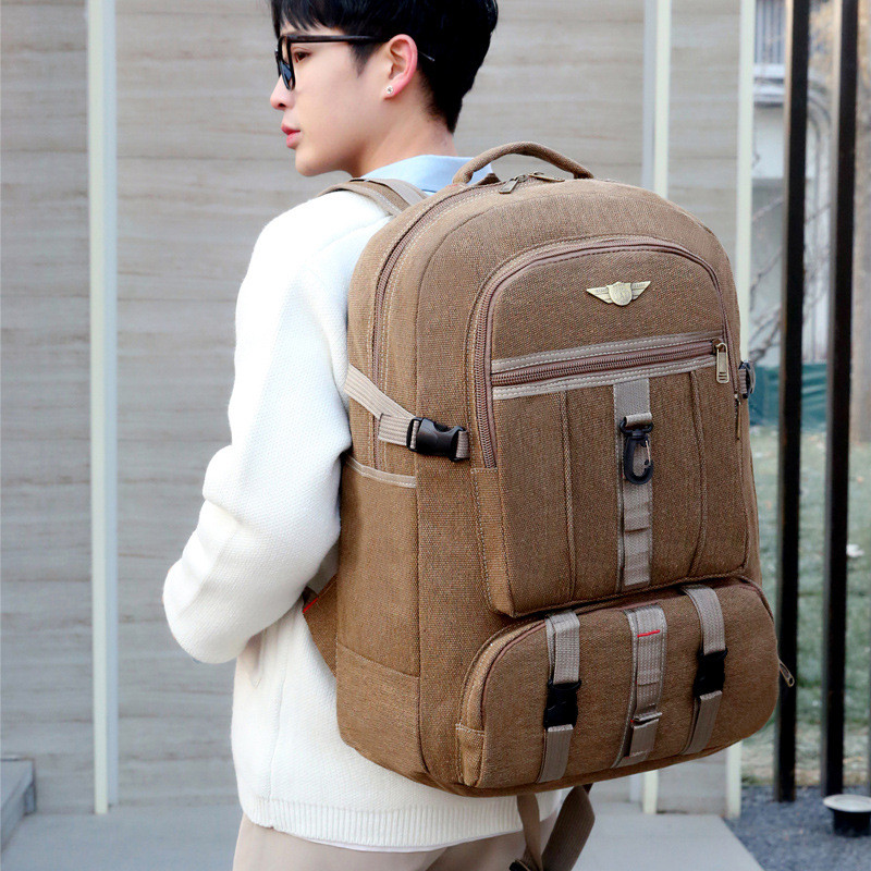 Rucsac militar din pânză pentru bărbați, cu fermoar, rucsacuri, laptop, umăr, caiet, genți de școală, genți de școală de epocă