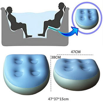 PVC надуваема спа подложка за седалка Гореща вана Спа възглавница Басейн Баня Мека водна инжекция Възглавница Възглавница за аксесоари за баня