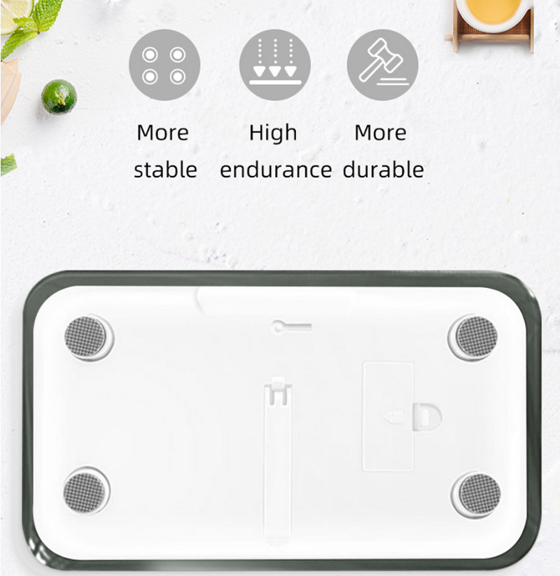 180 KG mini nešiojamos veidrodinės svarstyklės vonios kambariui, skaitmeninės kelionės išmaniosios elektroninės kūno svarstyklės Tikslios svarstyklės