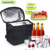 Geantă portabilă pentru prânz, 10L, pliabilă, izolatoare, pentru picnic, pachet cu gheață, pungă termică pentru alimente, purtător de băuturi, pungi izolate, pungă pentru livrarea alimentelor