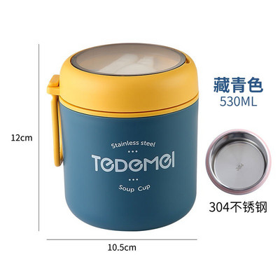 710 ml nerūdijančio plieno priešpiečių dėžutės geriamasis puodelis su šaukštu maisto termiškai indelis, izoliuotas sriubos termosas. Thermische priešpiečių dėžutė