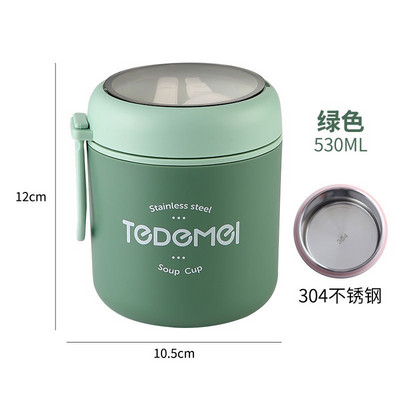 710 ml nerūdijančio plieno priešpiečių dėžutės geriamasis puodelis su šaukštu maisto termiškai indelis, izoliuotas sriubos termosas. Thermische priešpiečių dėžutė