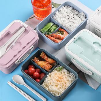 Кутия за обяд за възрастни Кутия Bento за деца 1000 мл Контейнери за храна Съдомиялна машина с нагряване с микровълнова вода, чанта за обяд
