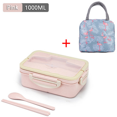 Suaugusiųjų priešpiečių dėžutė Bento dėžutė vaikams 1000 ml maisto indeliai Mikrobangų krosnelėje kaitinama indaplovė, pietų krepšys