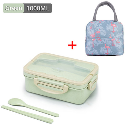 Suaugusiųjų priešpiečių dėžutė Bento dėžutė vaikams 1000 ml maisto indeliai Mikrobangų krosnelėje kaitinama indaplovė, pietų krepšys