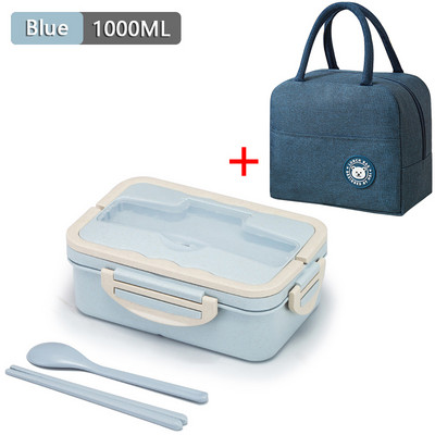 Suaugusiųjų priešpiečių dėžutė Bento dėžutė vaikams 1000 ml maisto indeliai Mikrobangų krosnelėje kaitinama indaplovė, pietų krepšys