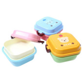 Cutie de prânz portabilă, colorată, cu desene animate, alimente pentru copii, 2 straturi, containere pentru fructe, cutie de depozitare, picnic, în aer liber, cutie bento, cadou pentru copii