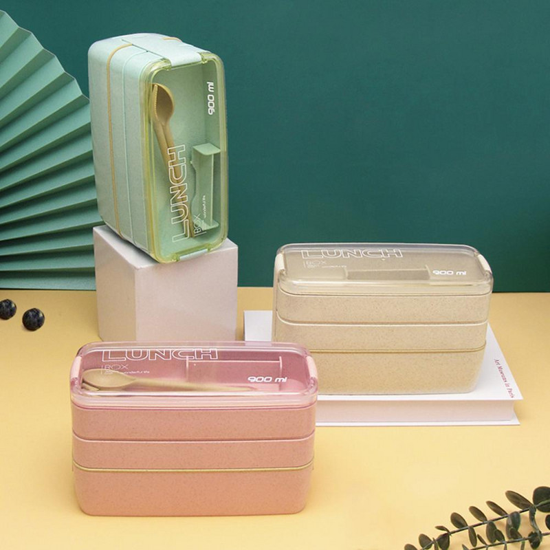 Lõunakast kolmekihiline suure mahutavusega jaotusplaadiga toidukonteiner Kuumakindel mikrolaineahi OL Bento kast õpilastele