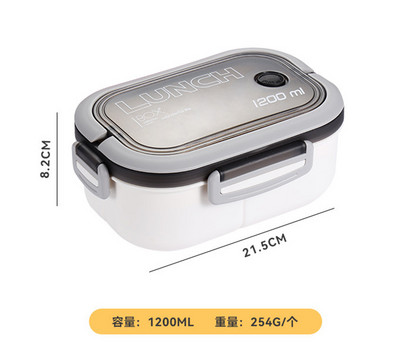 Kahekihiline lõunakarp, kaasaskantav puu- ja toidukarp Mikrolaineahjus lõunakarp kahvli ja lusikaga Picnic Fresh karp 1200 ml