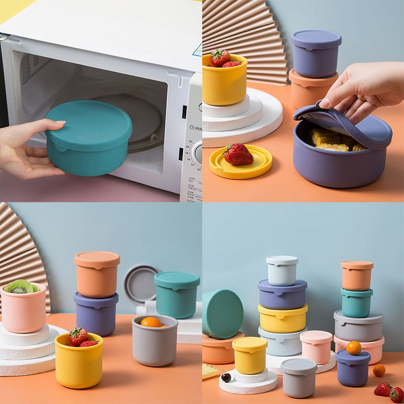 Silikoonist värskust säilitav karp, suletud kaanega, hoida soojas Bento lõunakarp, mittetoksiline kahjutu pehme tekstuuriga puuviljakonteinerite karp