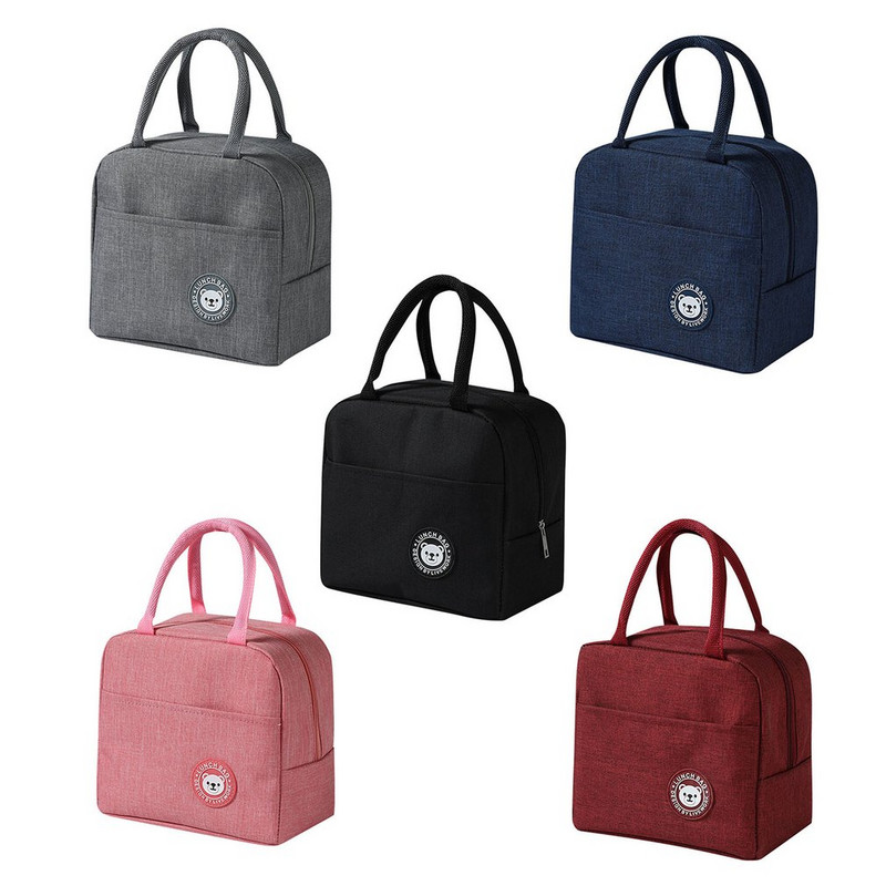 Geantă portabilă de prânz, impermeabilă, rezistentă la ulei, geantă de pânză, termoizolată, pentru picnic, pentru lucrători de birou și studenți