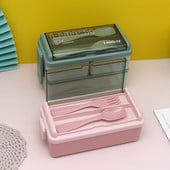 1400 ml Bento Box Daugkartinio naudojimo skyriai pietų indelis Lengvas maisto konteineris Pietų dėžutė marmita termica контейнер для еды