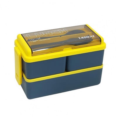 1400 ml Bento Box Daugkartinio naudojimo skyriai pietų indelis Lengvas maisto konteineris Pietų dėžutė marmita termica контейнер для еды