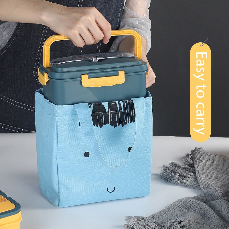 Bento kutija u japanskom stilu za djecu Posuda za studentsku hranu Nepropusna četvrtasta kutija za ručak od pšenične slame s pretincem