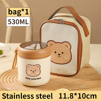 Mini termiline lõunakarbi toidukonteiner roostevabast terasest lusikaga vaakumtassiga supitass isoleeritud lõunakarp taza desayuno portatil