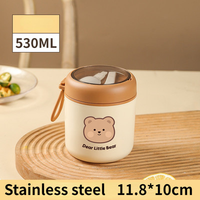 Mini termiline lõunakarbi toidukonteiner roostevabast terasest lusikaga vaakumtassiga supitass isoleeritud lõunakarp taza desayuno portatil