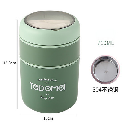 Mini termiline lõunakarbi toidukonteiner roostevabast terasest lusikaga vaakumtassiga supitass isoleeritud lõunakarp taza desayuno portatil