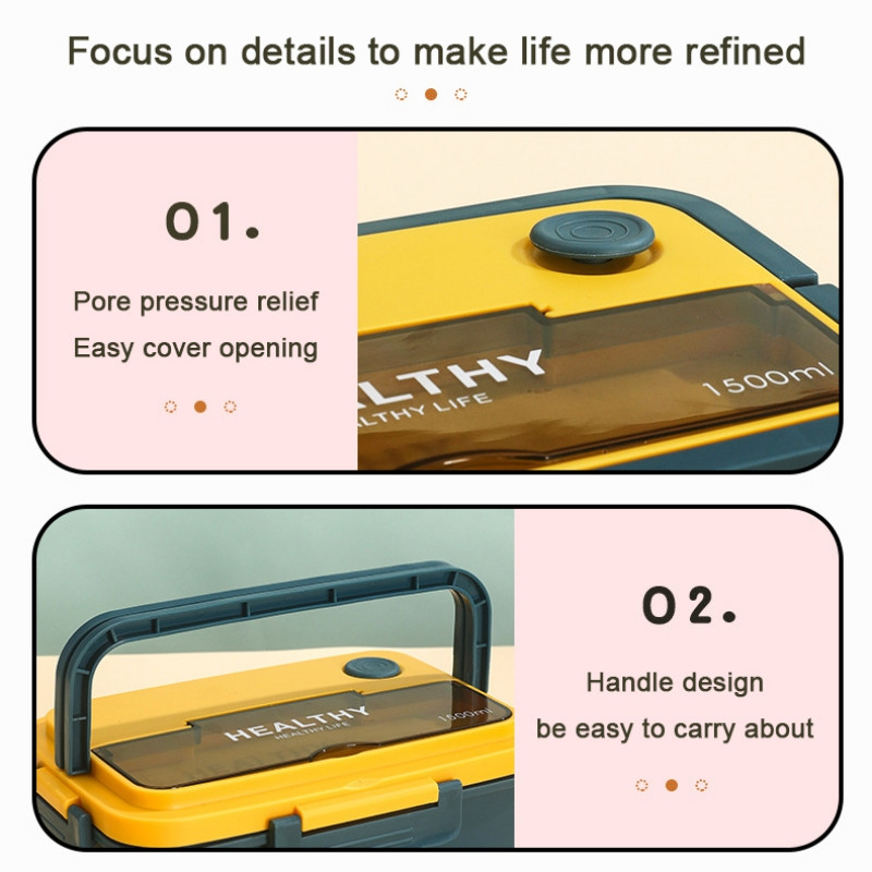 Cutie de prânz din plastic exploziv japonez. Compartiment pentru cutie bento. Încălzire cu microunde pentru adulți