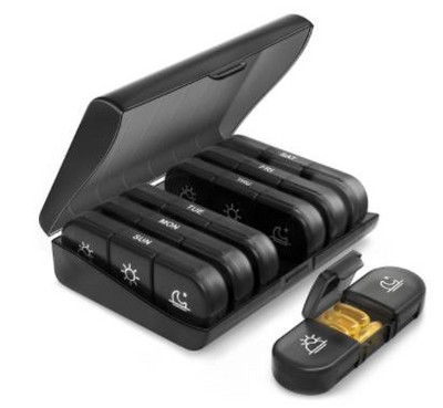 Seitse päeva nädalas 21 ümbrisega kaasaskantava plastikraami PCS-i musta komplekti klassifikatsioonikarp