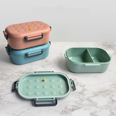 Cutie de prânz Husă din silicon Bento Lunchbox Cuptor cu microunde pentru depozitarea alimentelor Recipiente pentru prânz cu compartimente Școală pentru copii sănătoși 1000 ml