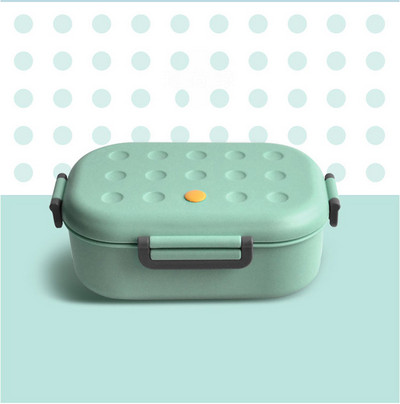 Lõunakarbi silikoonkate Bento lõunakarbi mikrolaineahjus toidu säilituslahtritega lõunakarbi konteinerid, tervete laste kool, 1000 ml