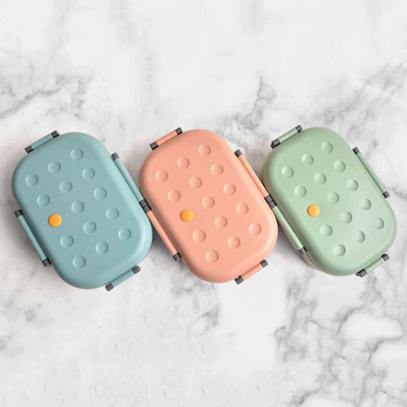 Lõunakarbi silikoonkate Bento lõunakarbi mikrolaineahjus toidu säilituslahtritega lõunakarbi konteinerid, tervete laste kool, 1000 ml