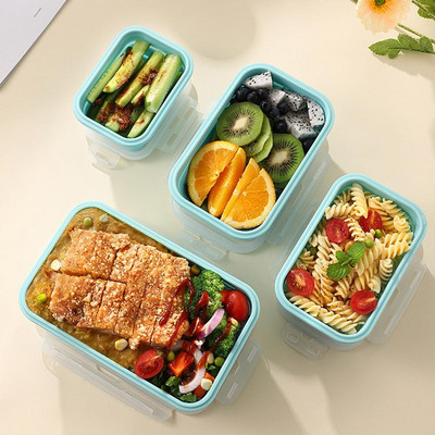 350/500/800/1200 ML Контейнер за обяд, Сгъваема кутия Bento, подходяща за микровълнова фурна, с добро запечатване, Контейнер за свежа храна Кухненски консумативи