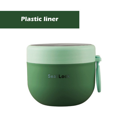 Šalica za zobene pahuljice od 600 ml Šalica za juhu Šalica za doručak s mlijekom Nepropusna posuda za hranu Prijenosna šalica za doručak od nehrđajućeg čelika sa žlicom