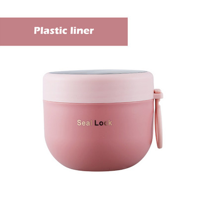 Šalica za zobene pahuljice od 600 ml Šalica za juhu Šalica za doručak s mlijekom Nepropusna posuda za hranu Prijenosna šalica za doručak od nehrđajućeg čelika sa žlicom