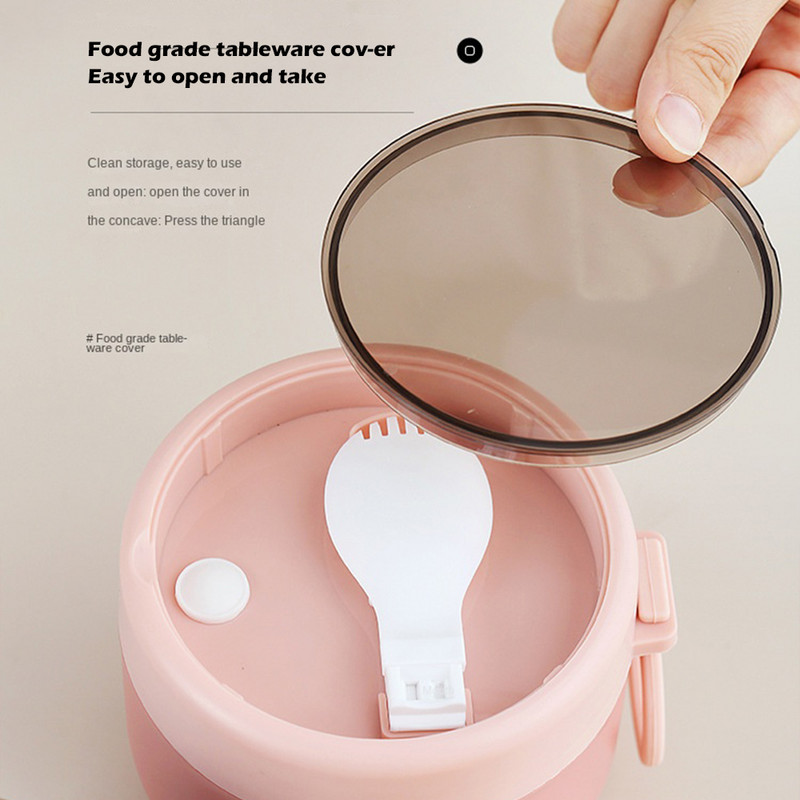 Šalica za zobene pahuljice od 600 ml Šalica za juhu Šalica za doručak s mlijekom Nepropusna posuda za hranu Prijenosna šalica za doručak od nehrđajućeg čelika sa žlicom