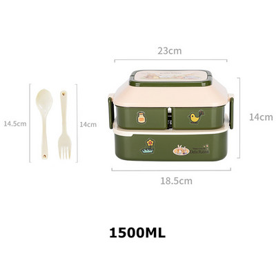 Crtana dječja kutija za ručak Slatki student Bento Kutije za ručak za mikrovalnu pećnicu Spremište za hranu s zasebnom kutijom Pribor za jelo za dječje kampiranje