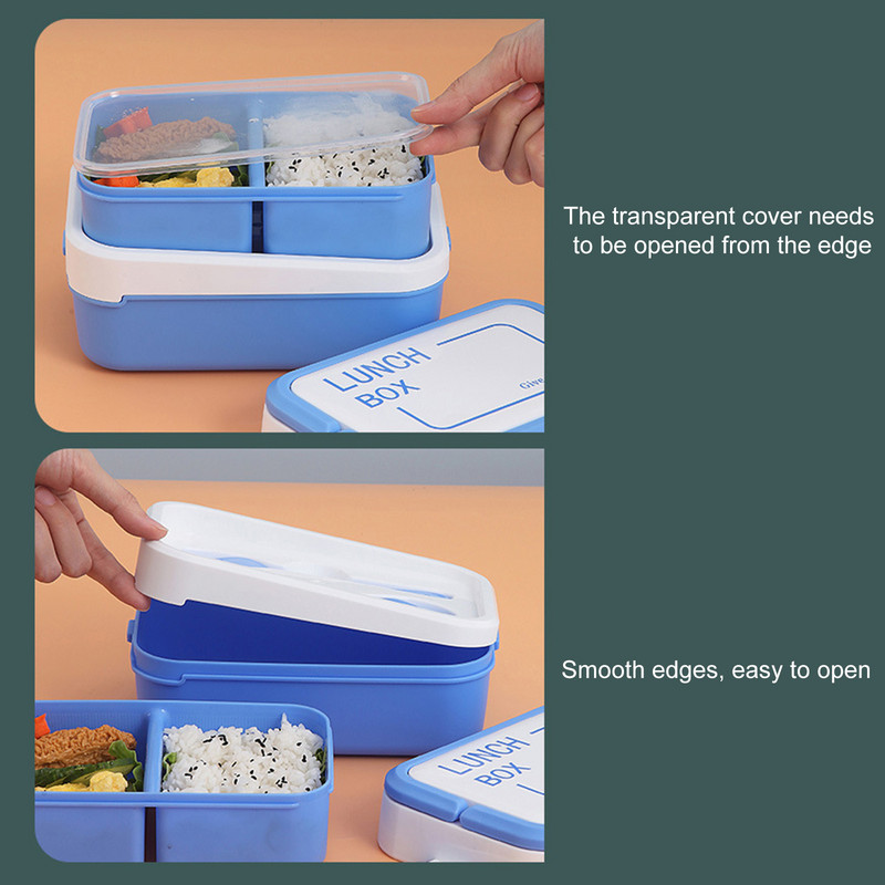 Zatvorene dječje kutije za ručak za čuvanje hrane Kutije velikog kapaciteta za pohranu obroka u mikrovalnoj pećnici za višekratnu upotrebu s ručkom za učenike