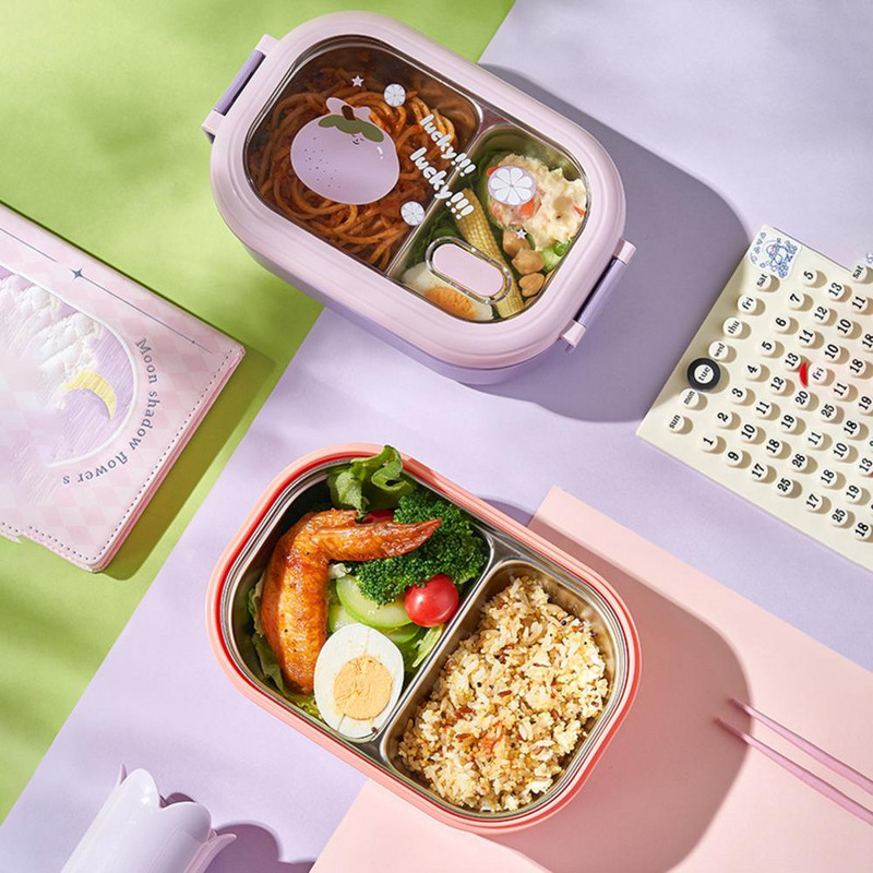 1000 ml pietų dėžutė, tinkama mikrobangų krosnelėje, didelės talpos pietų talpykla, karščiui atsparus skyrius vaisių spaudiniams studentams Bento dėžutė