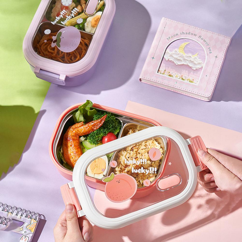 1000 ml pietų dėžutė, tinkama mikrobangų krosnelėje, didelės talpos pietų talpykla, karščiui atsparus skyrius vaisių spaudiniams studentams Bento dėžutė