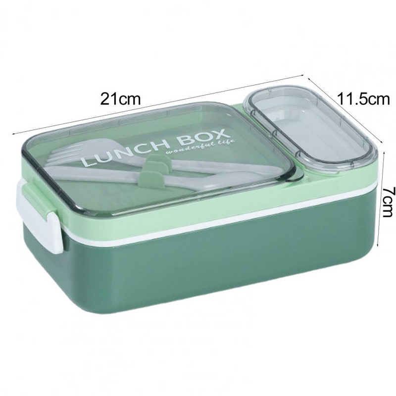 800 ml priešpiečių dėžutė, nepralaidi sandari, didelės talpos Bento dėžutė su padažo dėžute, kasdienio naudojimo priešpiečių dėžutė su indais