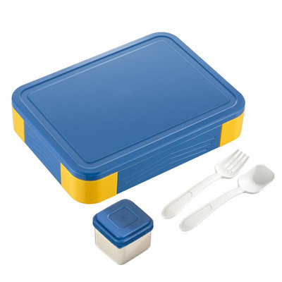 6 skyrių „Bento Box“ suaugusiųjų priešpiečių dėžutės talpyklos nepraleidžiančios vaikiškos priešpiečių dėžutės rinkinys su indais ir padažo dėžute, kurį lengva valyti