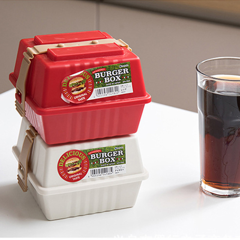 Jaapani ruudukujuline PP võileivakarp Lõunakarbid Kaasaskantav Bento Box Toidu hamburgerikonteinerid Hoiukorraldaja Köögitarvikud