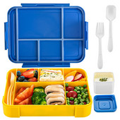 1330 ml kaasaskantav Bento Box 5 Grid lastele mõeldud Bento puuviljasalati lõunakarp koos lusikakahvliga lekkekindlate mikrolaineahju lõunakarbi konteineritega