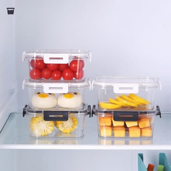 Полезна кутия за храна Удебелен устойчив на течове PET Трапезария Кухня Хладилник Контейнер за съхранение на храна