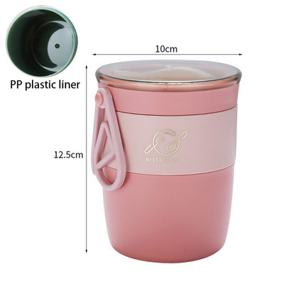 Mini termiline lõunakarbi toidukonteiner roostevabast terasest lusikaga vaakumtassi supitassiga õpilase suletud kaasaskantav toidukonteiner