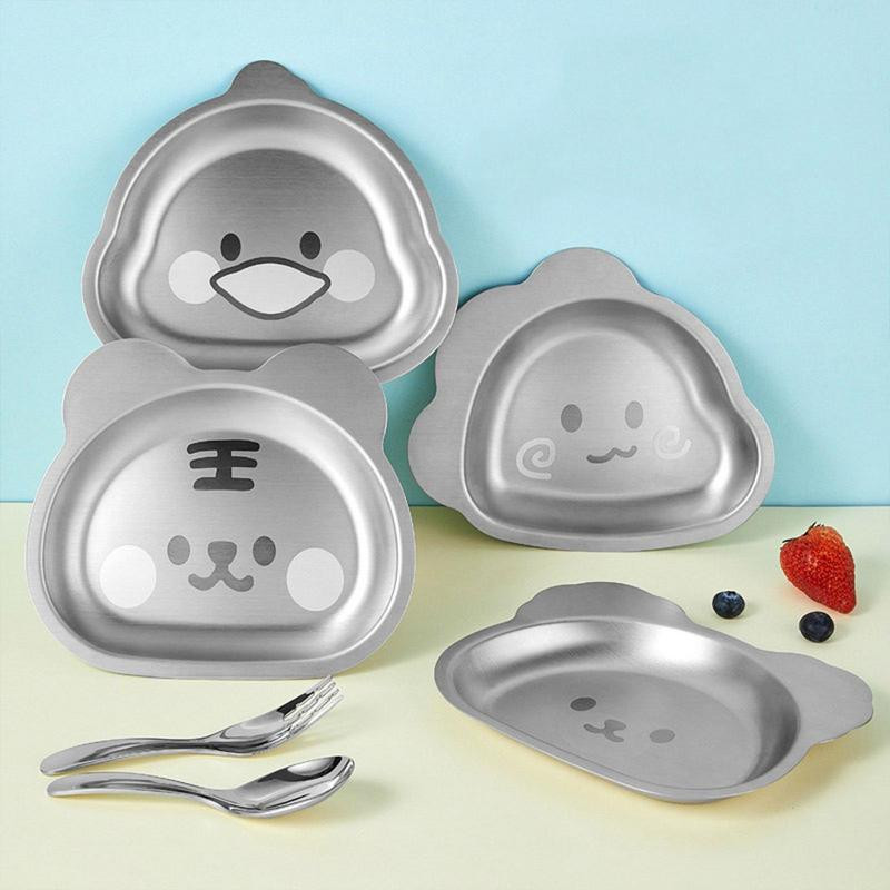 Posuda od nehrđajućeg čelika za malu djecu Crtani pladanj s hranom Tanjur za blagovanje Zdjela za malu djecu Posuda za večeru Tanjur za hranu Zdjela za užinu Dječji tanjur za hranjenje