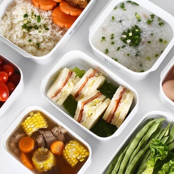 Μη τοξικό Χρηματοκιβώτιο Ορθογώνιο/Τετράγωνο Bento Κουτί μεσημεριανού γεύματος στεγανό Δοχείο συντήρησης τροφίμων Crisper Επιτραπέζια σκεύη προμήθειες κουζίνας