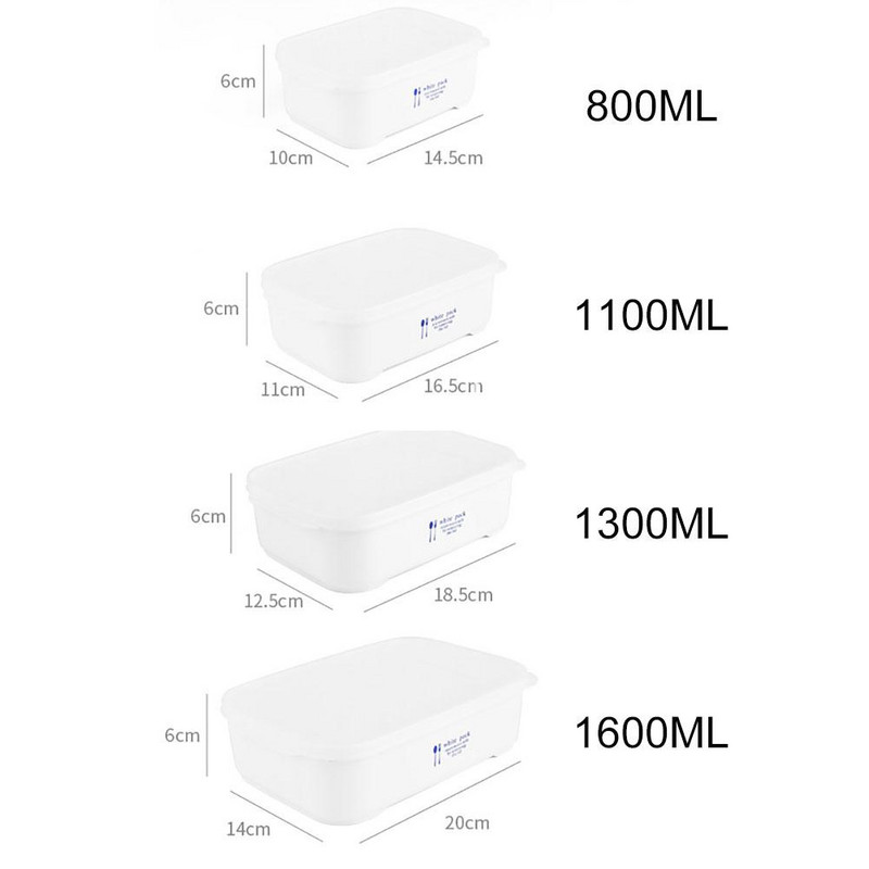 Mittetoksiline ohutu ristküliku/ruudukujuline Bento lõunakarp lekkekindel toiduainete säilituskonteiner, krõbedad lauanõud, köögitarbed