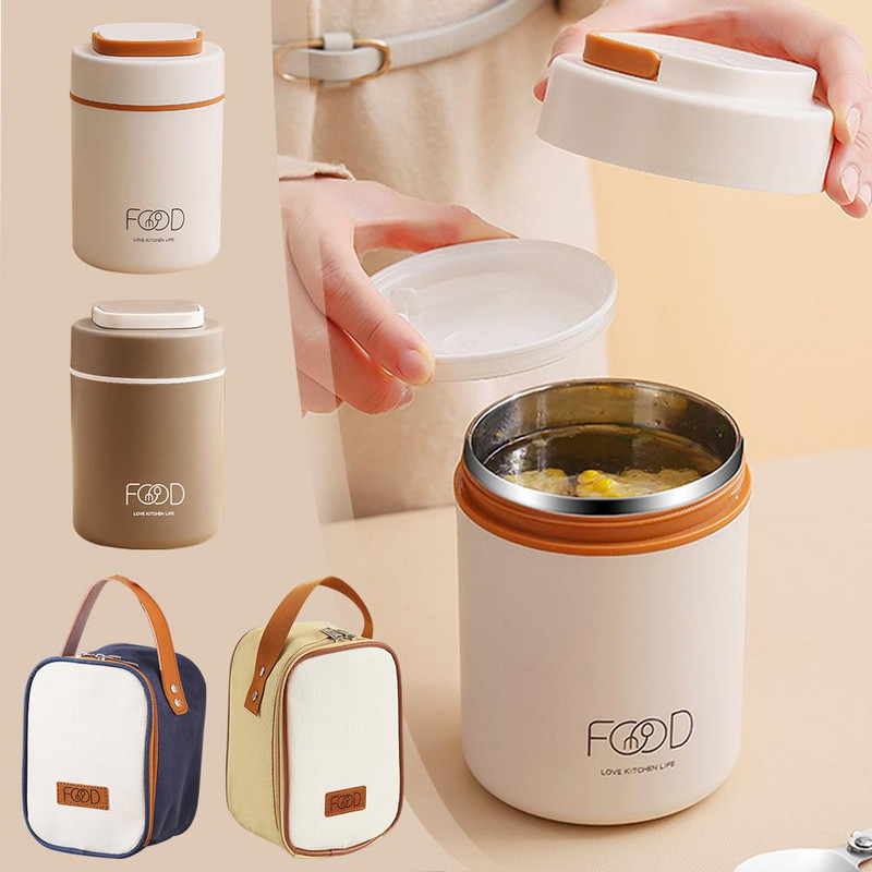 Maisto terminis stiklainis, izoliuotas sriubos puodelis, termosas, nerūdijančio plieno priešpiečių dėžutės termosas, šiltas mokyklinio amžiaus vaikams, vaikams