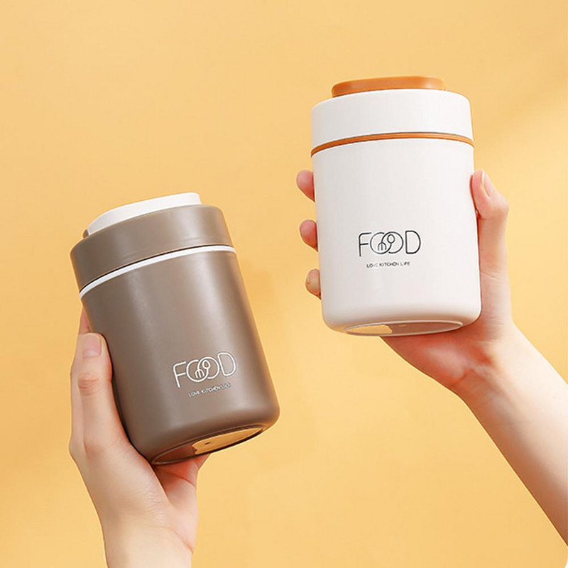 Maisto terminis stiklainis, izoliuotas sriubos puodelis, termosas, nerūdijančio plieno priešpiečių dėžutės termosas, šiltas mokyklinio amžiaus vaikams, vaikams